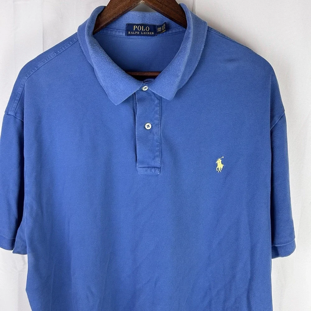 Polo Ralph‎ Lauren Shirt Mens Size 2XB Blue Cotton Golf Preppy